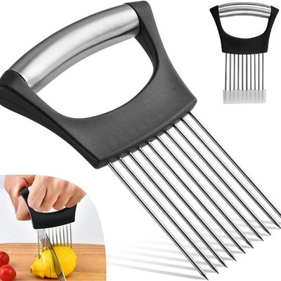 Large Onion Holder for Slicing Stainless Steel Onion Slice Holder Assistant Tool