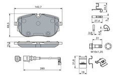 BOSCH Bremsbelagsatz Scheibenbremse 0 986 460 201 Low-Metallic für VW ID E21 E39