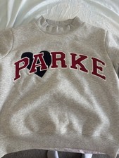Parke Women's Varsity Mockneck Sweatshirt Gray, Oversized Size S/M