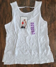 RBX Slub Jersey Tank Top With Side Vents White, Small, New MSRP $48
