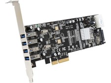 StarTech PEXUSB3S42V 4 Port Dual Bus PCI Express PCIe SuperSpeed USB 3.0 Card