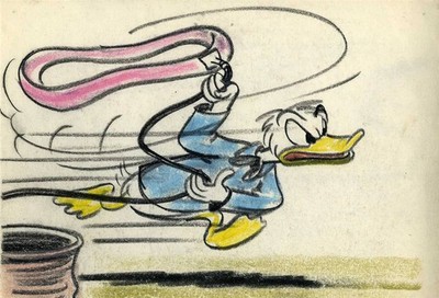 Original Production Storyboard of Donald Duck from Lucky Number (1951)