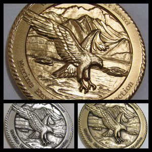 2015 MARINE ENVIRONMENTAL PROTECTION BENKERT AWARD 3 inch Maco Medals (Set of 3)