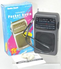 Pocket Radio Portavision Radio Shack AM FM VHF TV 12-617 New In Box Earphone