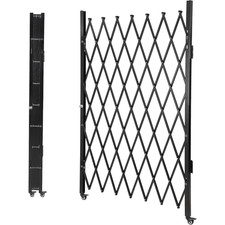 Portable Expandable Steel Baby Safety Gate 61x71 Inch with 360 Degree Wheels
