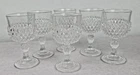 Set Of 6 Vintage Anchor Hocking Diamond Cut Wine Glasses