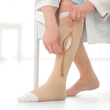 Jobst UlcerCare Zippered OT Knee High Beige Left Medium