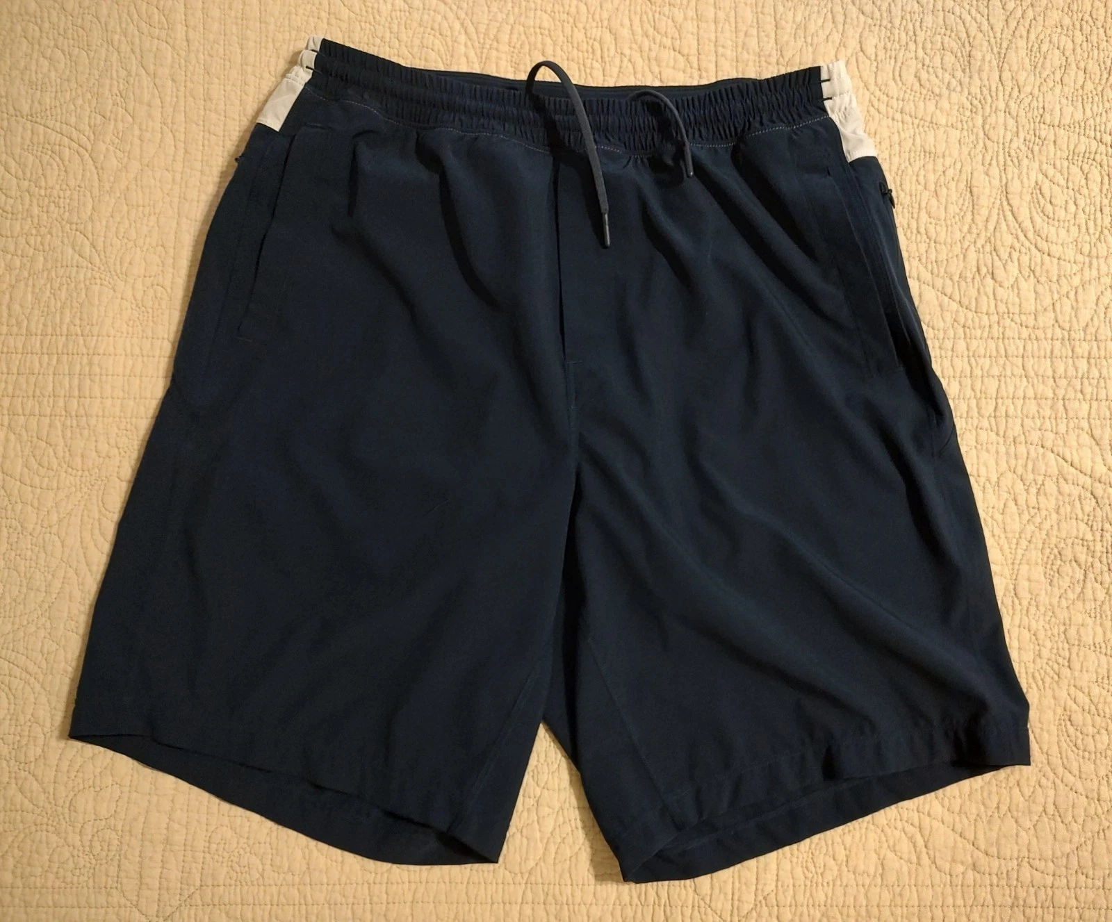 Birddogs Shorts Mens XL Long Navy Blue Lined Performance Athletic Stretch Gym