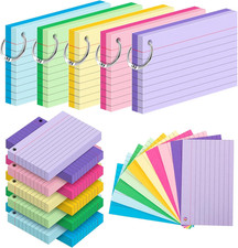 250 PCS Colored Index Cards 3X5 Inch with Rin...