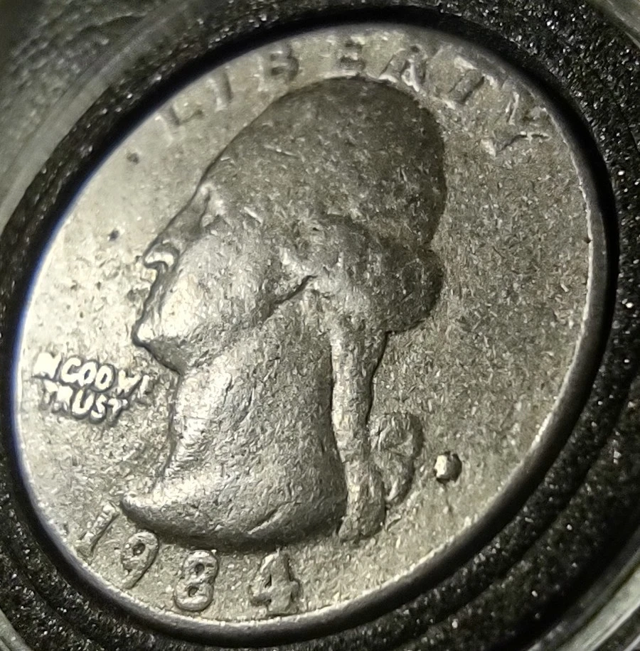 1984 P Washington Quarter DDO Struck Through Grease RPM Merged Letters Offcenter - Image 2 of 4