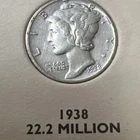 1938 P MERCURY DIME! Nice Better Date 22.2 Million
