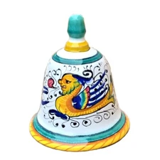 Deruta Ceramic Tile Bell Hand Painted Raphaelic Decor