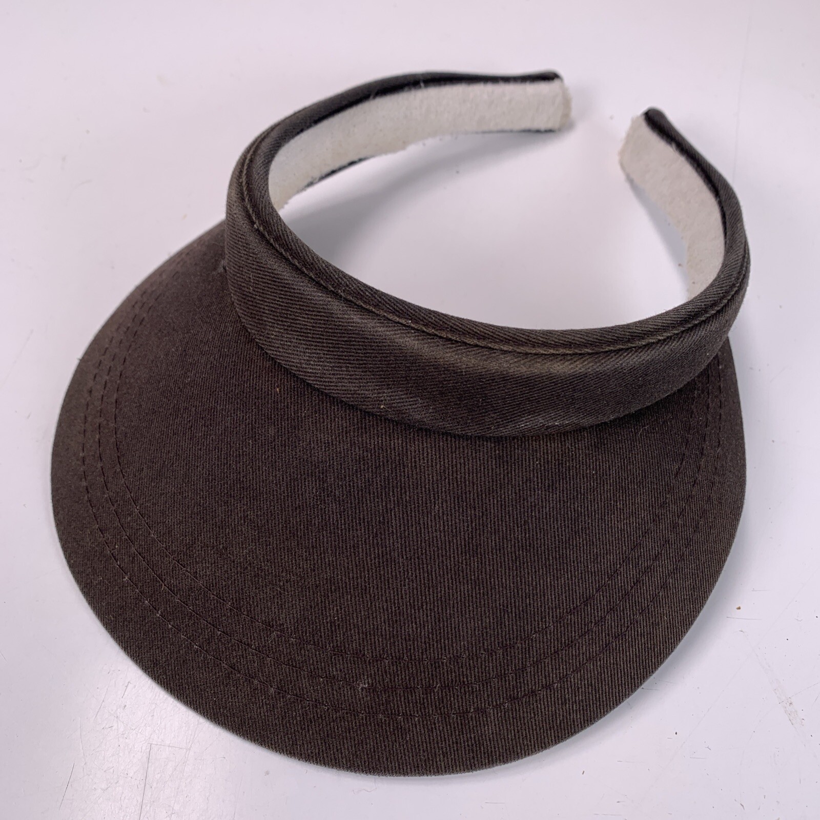 Unbranded Blank Solid Black Visor Cap Hat - image 1