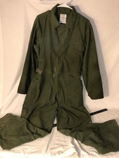 USGI ARMY MILITARY COTTON SATEEN TYPE I GREEN LONG SLEEVE JUMPSUIT COVERALLS L