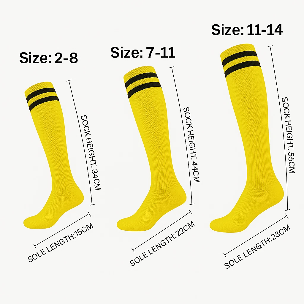 Adult Youth Soccer Solid Striped Knee High Socks Tube Mens Football Sports Footy