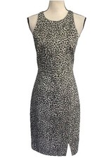 Banana Republic Women’s Dress Gray Animal Print Sparkle Sleeveless Size 8