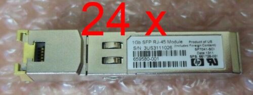 24 x HP 1Gb SFP RJ-45 Plug-In Transceiver Module 661726-001 659580-001 - Picture 1 of 3