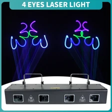 4 Heads DMX RGB Full Color Laser Light DJ Stage Lighting Disco Show DMX Laser
