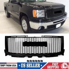 For 2011-2014 Gmc Sierra 2500 3500 Hd Denali Style Front Grille Gloss Black New