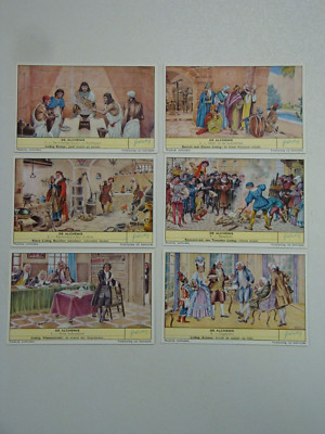 Sammelkarten Liebig; 3 Sets 1960 (Alchemie, Kaffee, Geschichte Griechenlands, komplett)