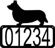 Cardigan Welsh Corgi Dog House Address Sign - Made in USA