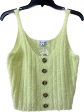 SHE + SKY Fuzzy Cami Sleeveless  Crop Top Womens Size Medium