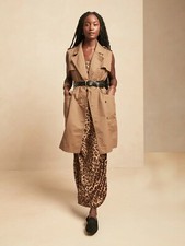 NWT Banana Republic Trench Dress, Afternoon Latte Beige SIZE M #750357 O1213H