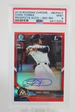 2018 Bowman Chrome CHRIS TORRES Red Refractor Prospect AUTO #1/5  #BCPA-CT 