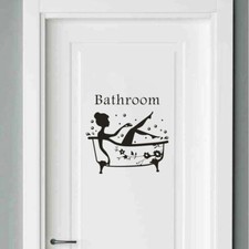 Removable Sticker Bathroom Wall Decoration Toilet Door Art Home Decor New