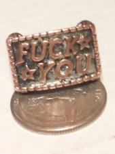 Vintage F You Copper Ring Size 9.25 Broken Band Works Can Be Used As Clipring