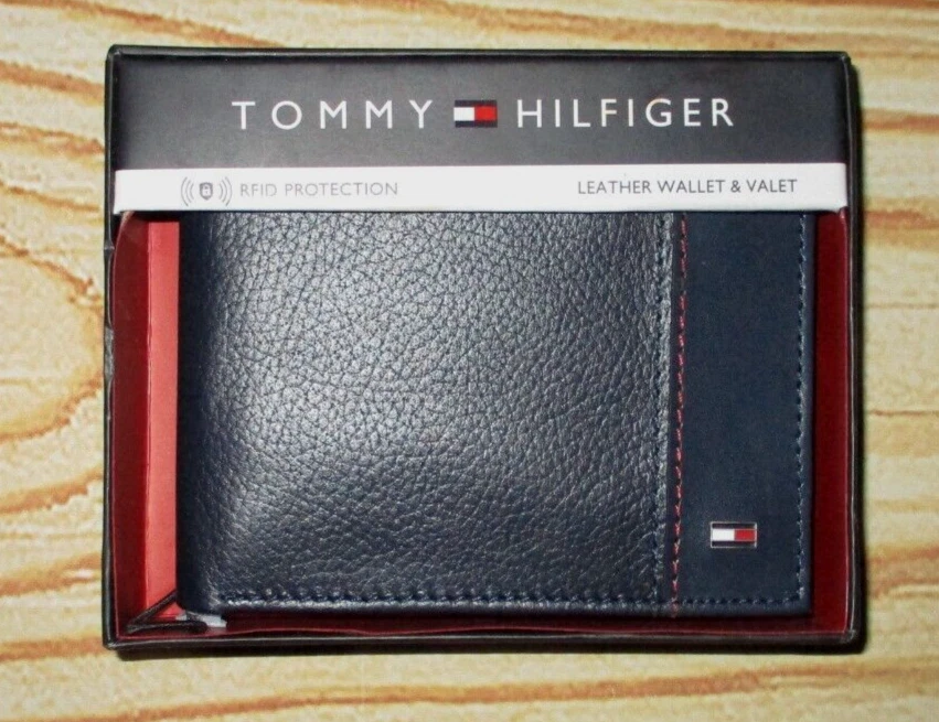 Tommy hilfiger top bifold leather wallet
