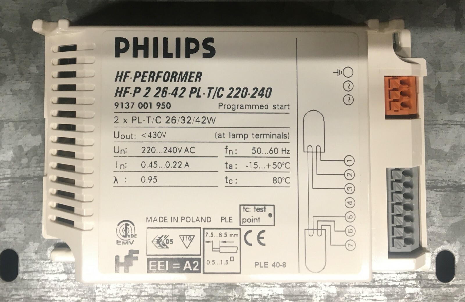 Philips Vorschaltgerät HF-P 2 26-42 PL-T/C 220-240 9137001950