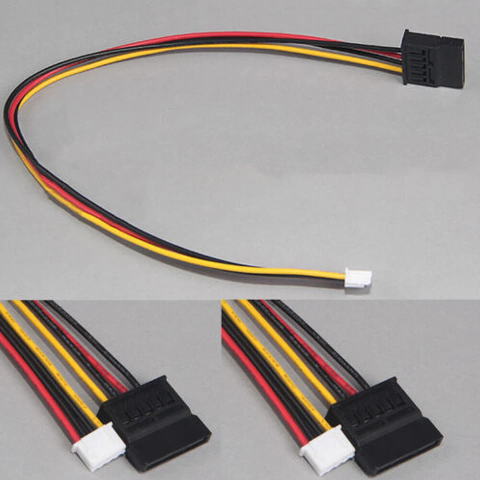 SATA 15 Pin Female to 4 Pin Floppy FDD Female Jack Power Connector Cable 30cm - Image 2 of 4