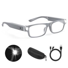 200 Magnifying Glasses with Light,USB Rechargeable LED Lighted Magnifying Gray