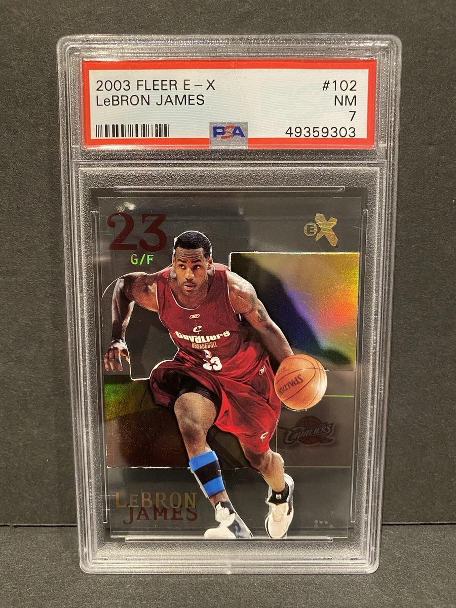 2003 Fleer E-X #102 LeBron James RC Rookie PSA 7 Basketball Card 