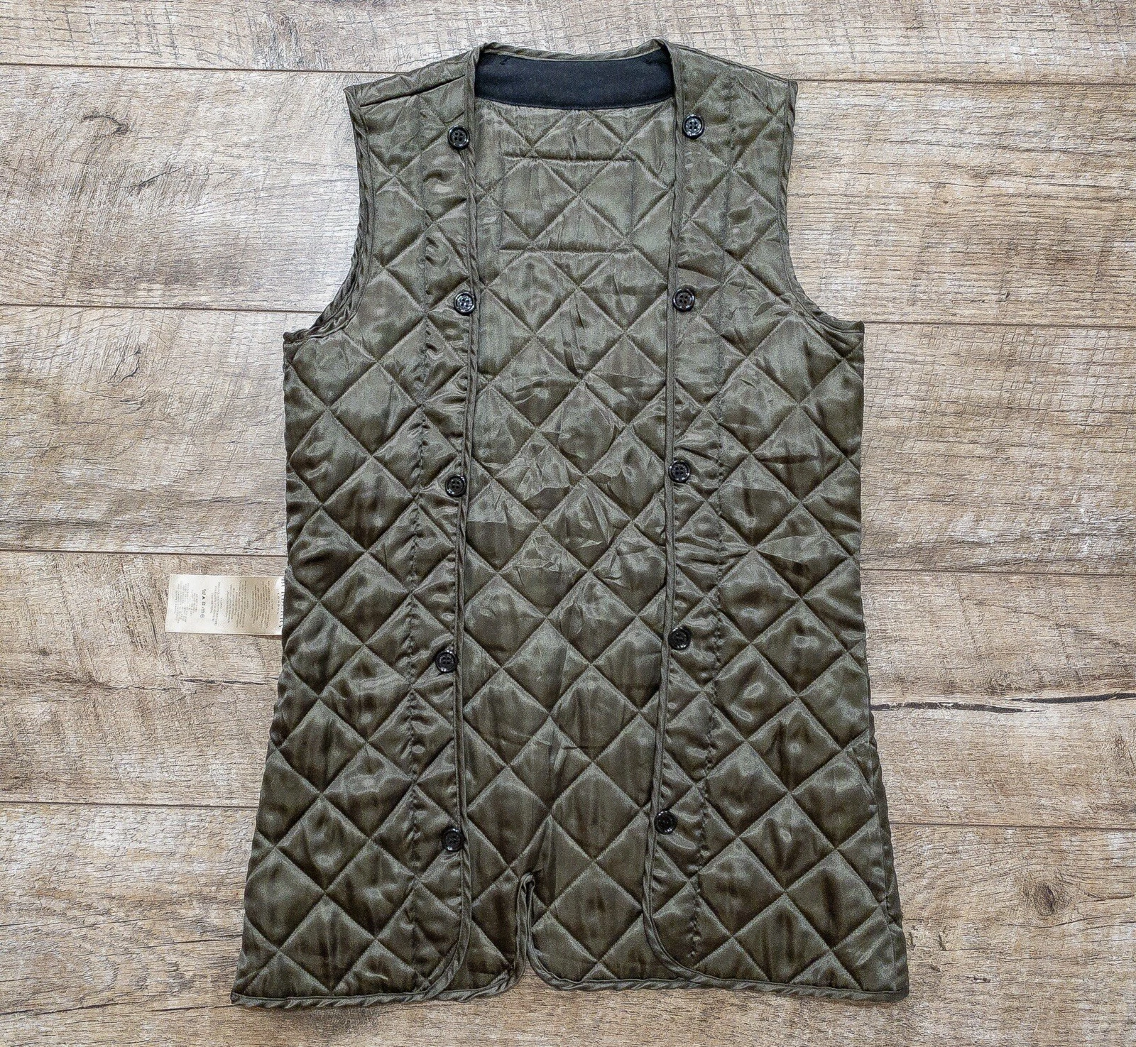 Burberry fodera rimovibile fodera verde trench cappotto giacca gilet trapuntato taglia 08R