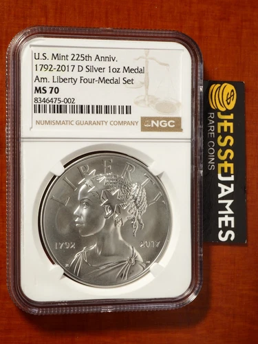 2017 D AMERICAN LIBERTY SILVER MEDAL NGC MS70 FROM THE 225TH ANNIVERSARY SET