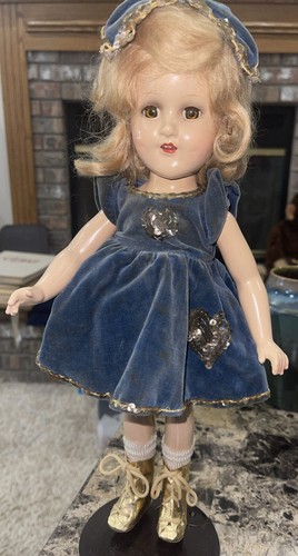 VTG MADAME ALEXANDER 14” SONJA HENIE DOLL ORIGINAL TAGGED DRESS WITH SEQUINS