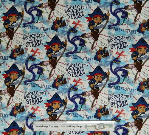 Patchwork Quilting Sewing Fabric Disney Captain Jake 50x55cm FQ - Picture 4 of 4