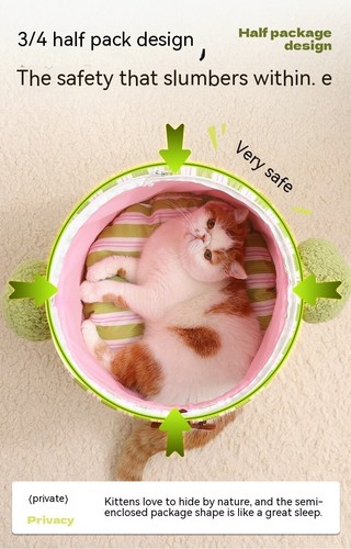 Cozy Cauliflower Tree Hole Pet Nest: Three-dimensional Closed Cat Haven - Bild 14 von 16