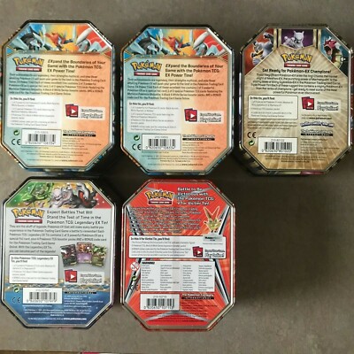 Lot of 5 **EMPTY** Pokemon Metal Card Storage Cases | eBay