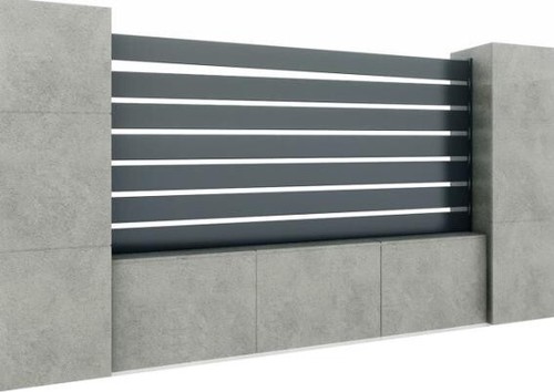 Alu-Zaunpaneel Set L 2m Lamelenzaun Gartenzaun Sichtschutzzaun Windschutz TOP - Bild 3 von 3