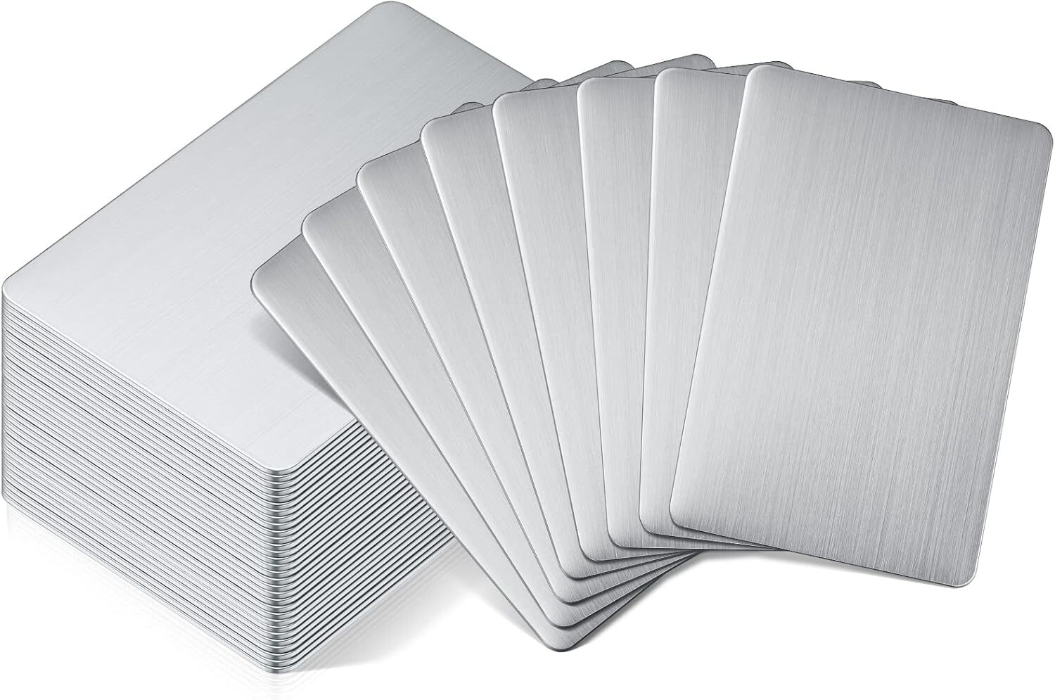 30 Pack Stainless Steel Metal Business Cards Blank Metal Cards for House Office