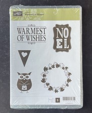 Stampin Up Rubber Stamp Set Of 5 Warmest of Wishes New And Sealed