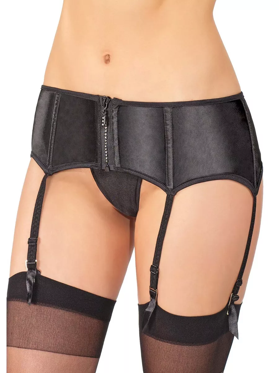 Black Satin Garter Belt