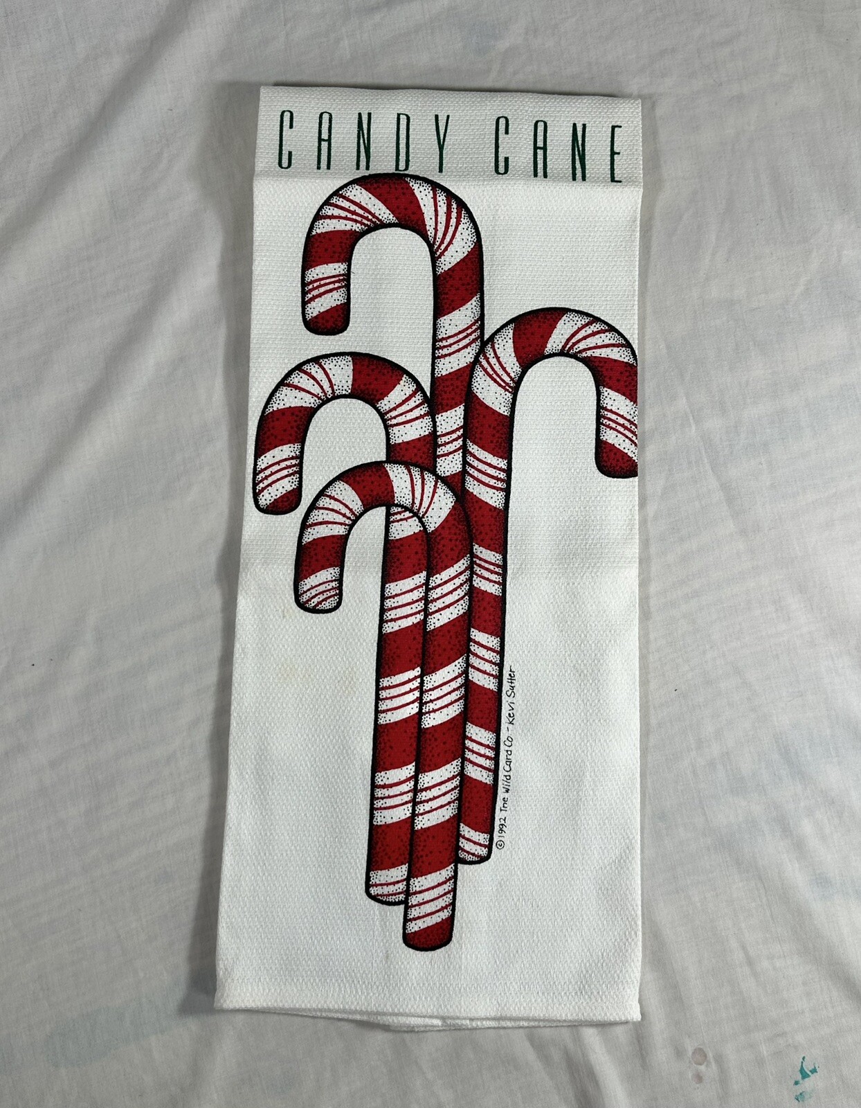 Candy Cane Kitchen Tea Towel & Pot Holder Christmas Holiday Gift Set VTG 1990's