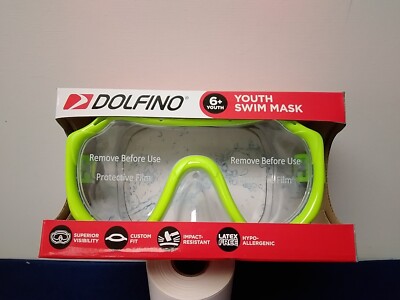 Dolfino Mask Green Ages 6+ Youth Impact Resistant, Latex Free, Custom Fit