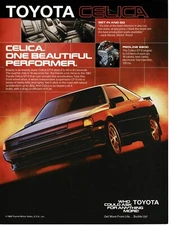 1987 Toyota Celica GT-S Black Vtg Print Ad