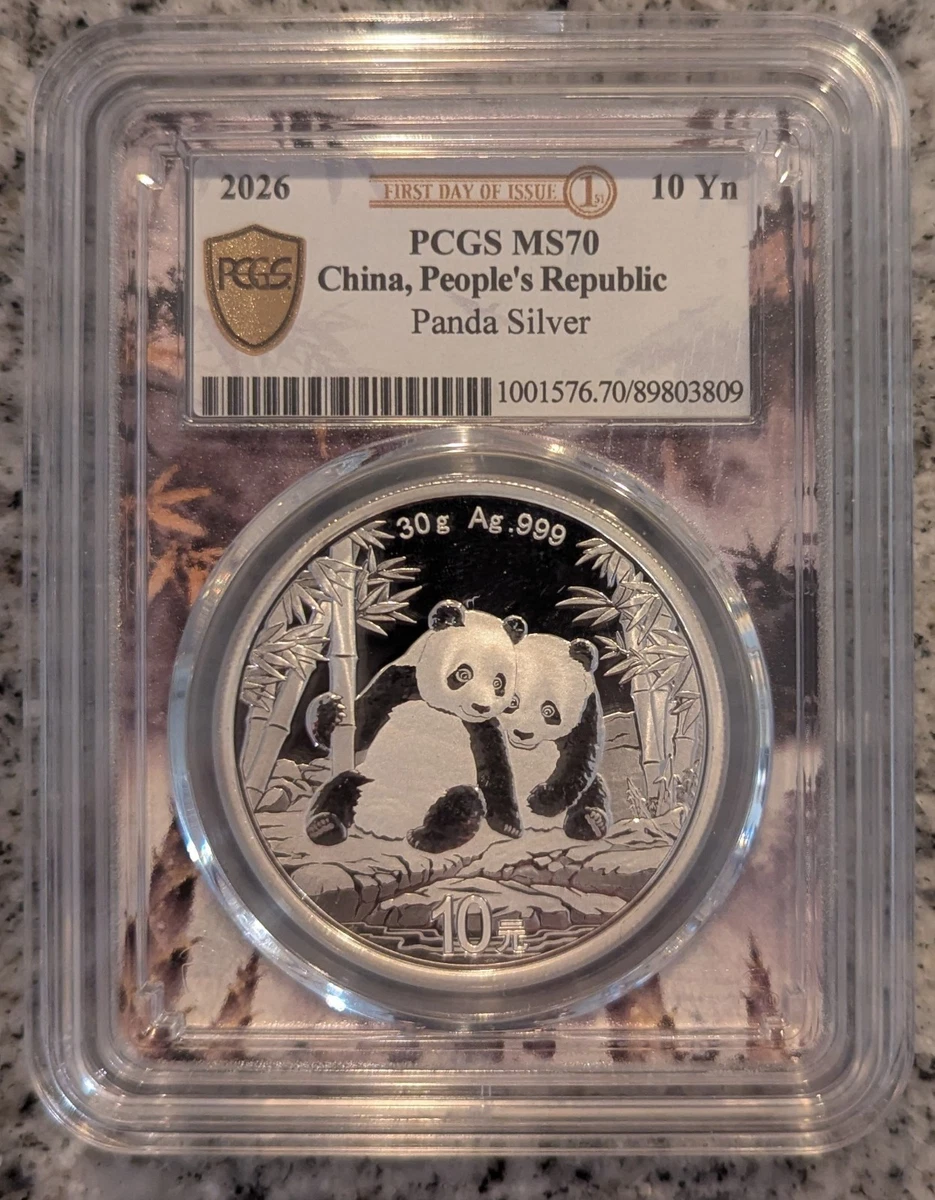 PCGS Certified Chinese Panda MS 70 Silver Bullion Coins for sale