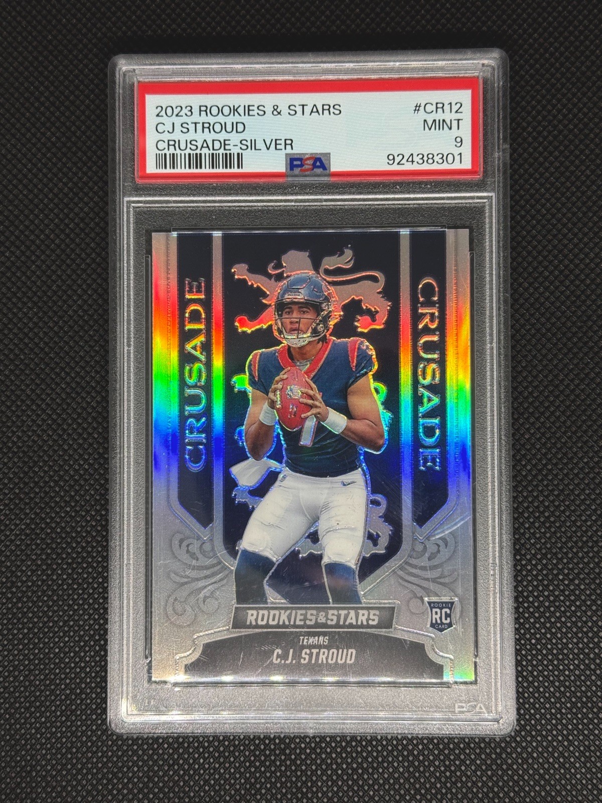 CJ Stroud (RC) - 2023 Panini Rookies & Stars - #CR12 - Crusade-Silver - PSA 9